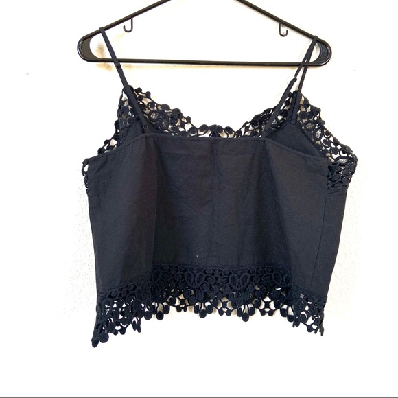 Melrose and Market Black Lace Crop Top Cami M - Picture 4 of 4